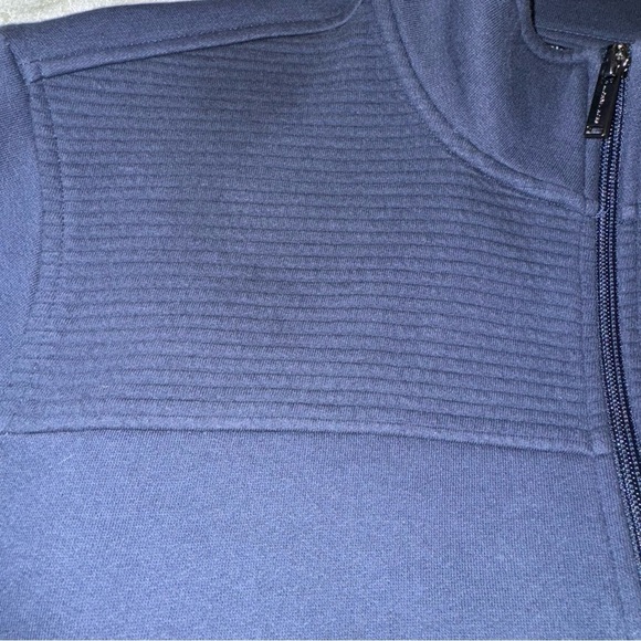 Michael Kors Mens Front Zip Logo Cotton Navy Sweatshirt - Picture 7 of 14